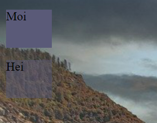 Lopputulos taustan kanssa